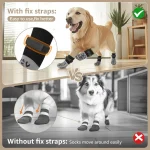 4pcs Waterproof Dog Paw Protectors Anti-Slip Boots with Traction Control Adjustable Socks for Injured Paws Senior Dogs 5
