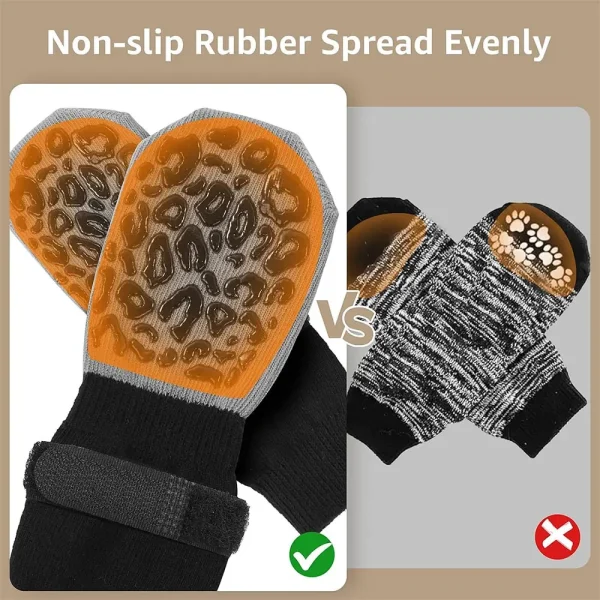 4pcs Waterproof Dog Paw Protectors Anti-Slip Boots with Traction Control Adjustable Socks for Injured Paws Senior Dogs 3