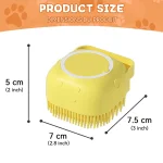 Dog Bathing Brush Pet Massage Brush Shampoo Dispenser Soft Silicone Brush Rubber Bristle for Dogs and Cats Shower Grooming Tool 2