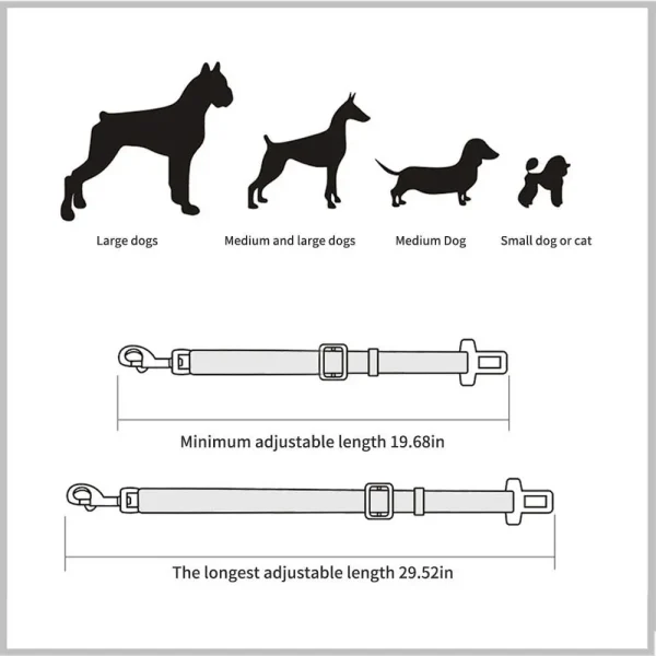 Adjustable Pet Cat Dog Car Seat Belt Pet Seat Vehicle Dog Harness Lead Clip Safety Lever Traction Dog Collars Dog Accessoires 6
