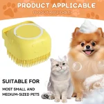 Dog Bathing Brush Pet Massage Brush Shampoo Dispenser Soft Silicone Brush Rubber Bristle for Dogs and Cats Shower Grooming Tool 5