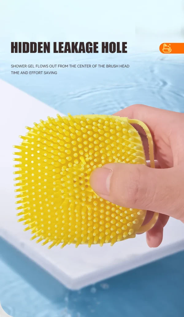 Dog Bathing Brush Pet Massage Brush Shampoo Dispenser Soft Silicone Brush Rubber Bristle for Dogs and Cats Shower Grooming Tool 8