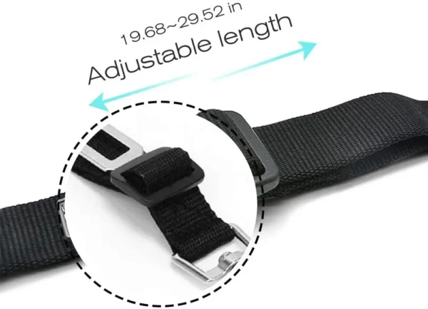 Adjustable dog seatbelt info