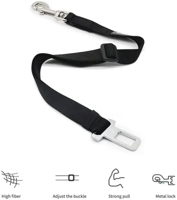 Adjustable dog seatbelt info