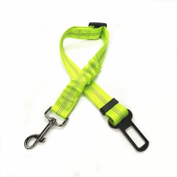 Adjustable dog seatbelt green