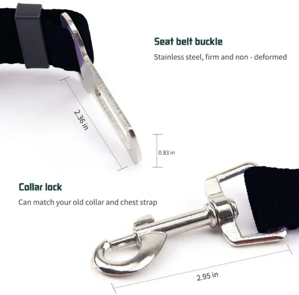 Adjustable dog seatbelt information