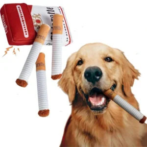 Cigarette plush toy for dogs