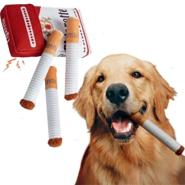 Cigarette plush toy for dogs