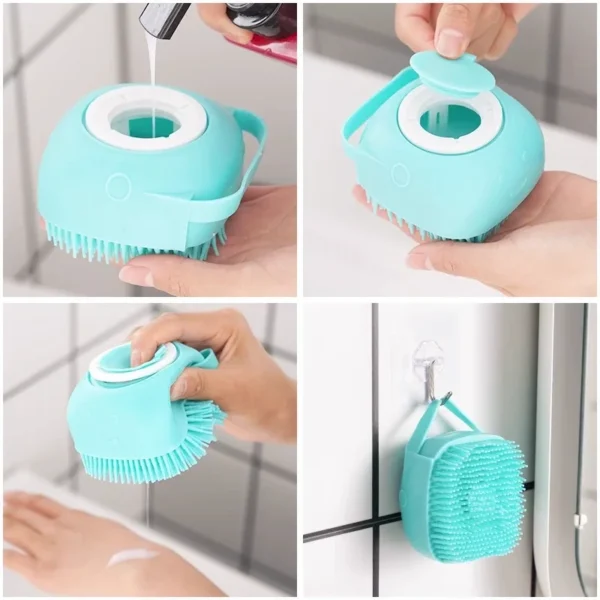 Silicone bath brush and massager for dogs instructions