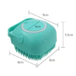 Silicone bath brush and massager for dogs measurements