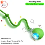 Smart interactive dog ball - green with tail