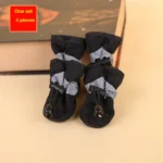Waterproof dog shoes black