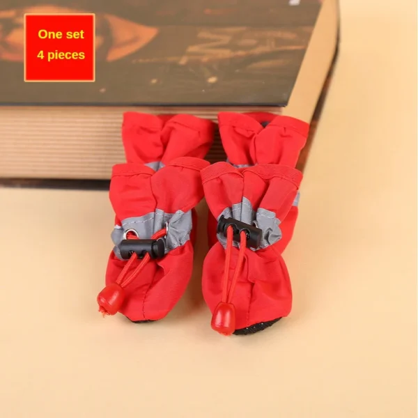 Waterproof dog shoes red