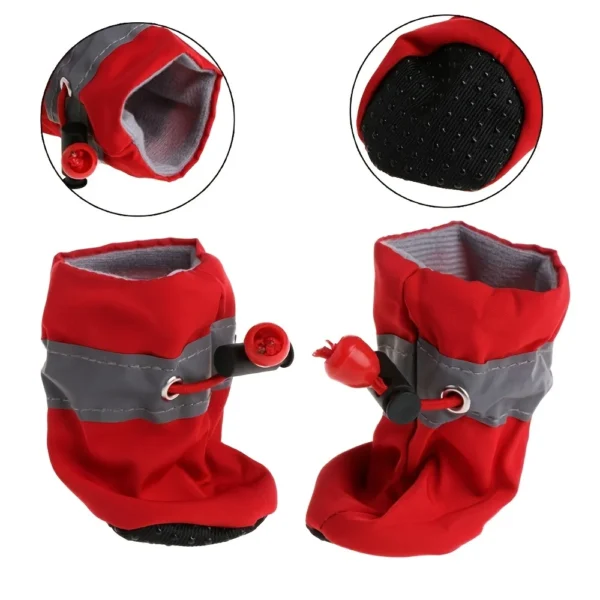 Waterproof dog shoes red